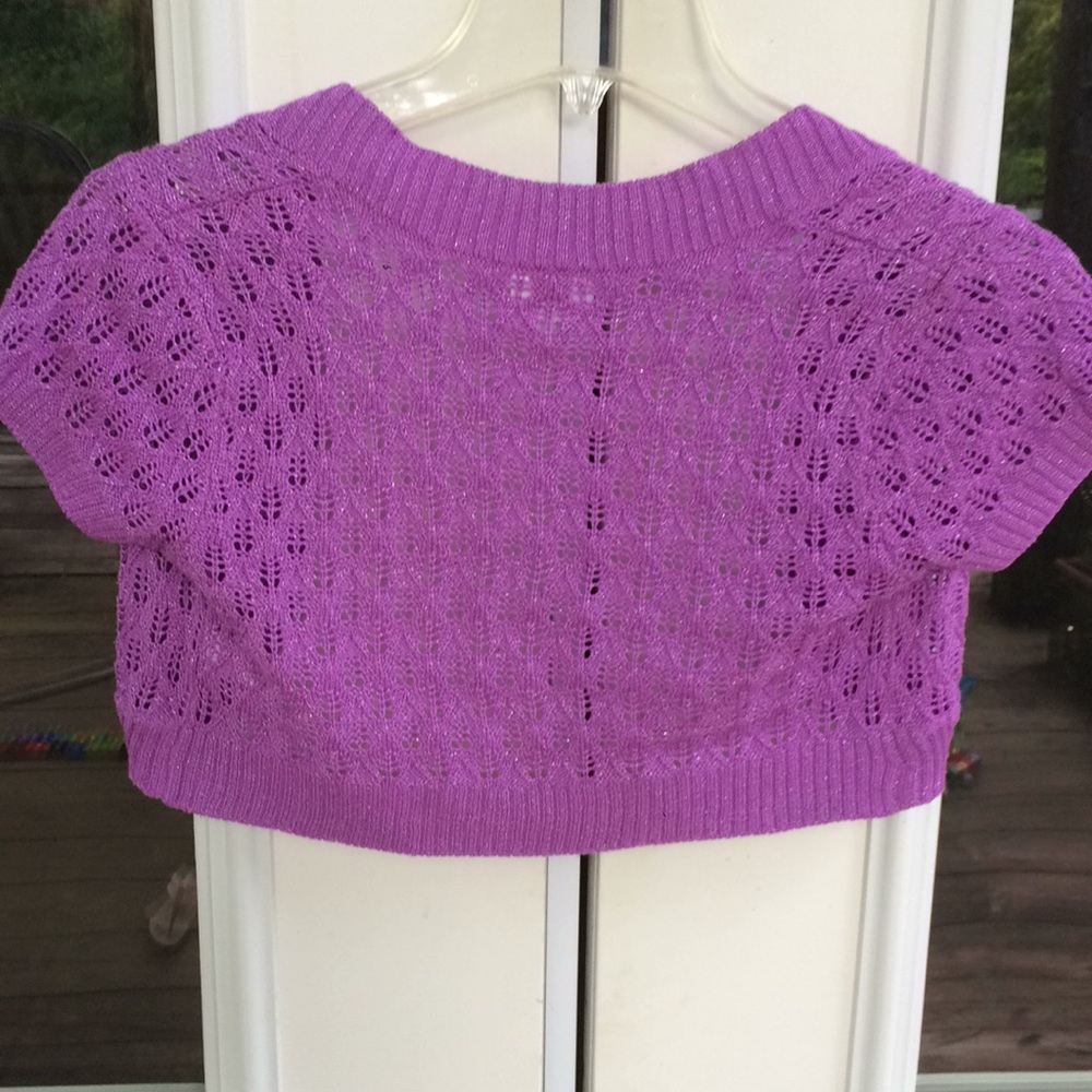 Purple justice size 8/10 crop top sweater - Picture 2 of 7